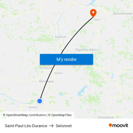 Saint-Paul-Lès-Durance to Selonnet map