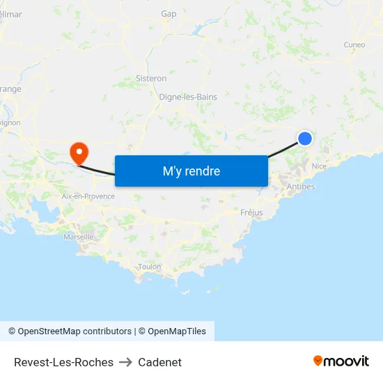 Revest-Les-Roches to Cadenet map