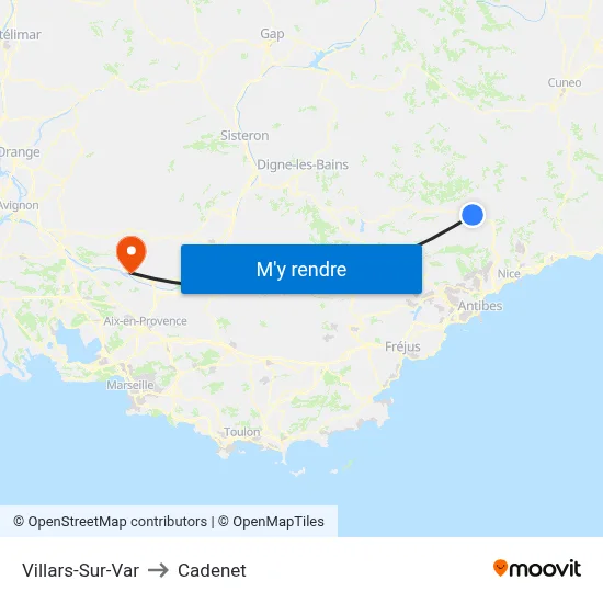 Villars-Sur-Var to Cadenet map