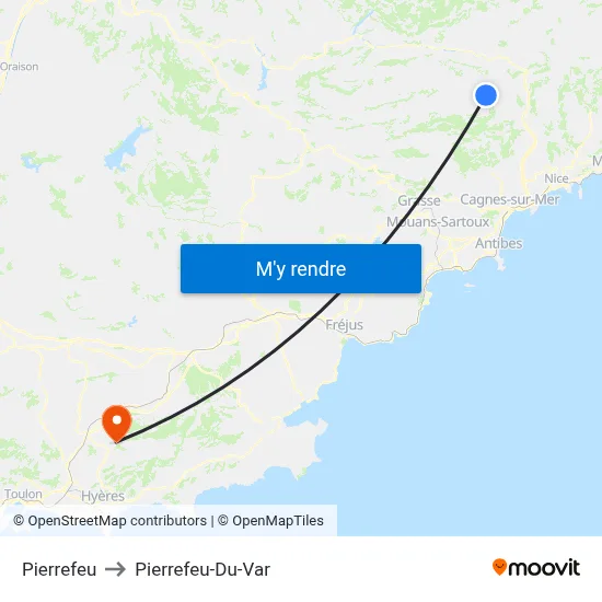 Pierrefeu to Pierrefeu-Du-Var map