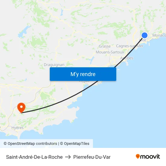Saint-André-De-La-Roche to Pierrefeu-Du-Var map