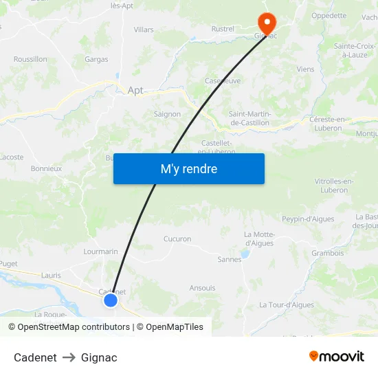 Cadenet to Gignac map