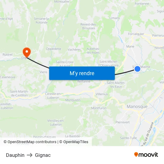 Dauphin to Gignac map