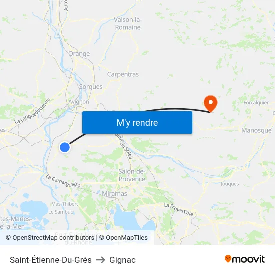 Saint-Étienne-Du-Grès to Gignac map