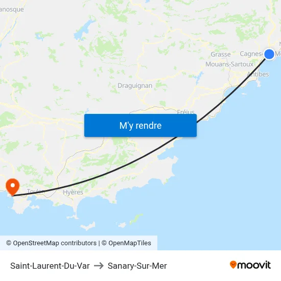 Saint-Laurent-Du-Var to Sanary-Sur-Mer map