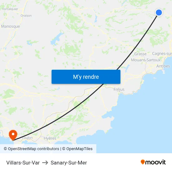 Villars-Sur-Var to Sanary-Sur-Mer map