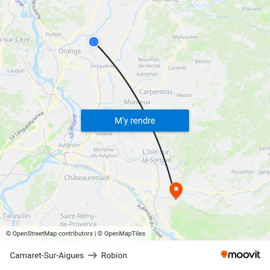 Camaret-Sur-Aigues to Robion map