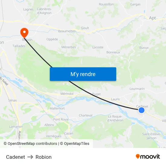 Cadenet to Robion map