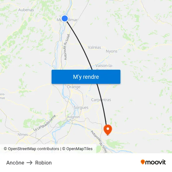 Ancône to Robion map