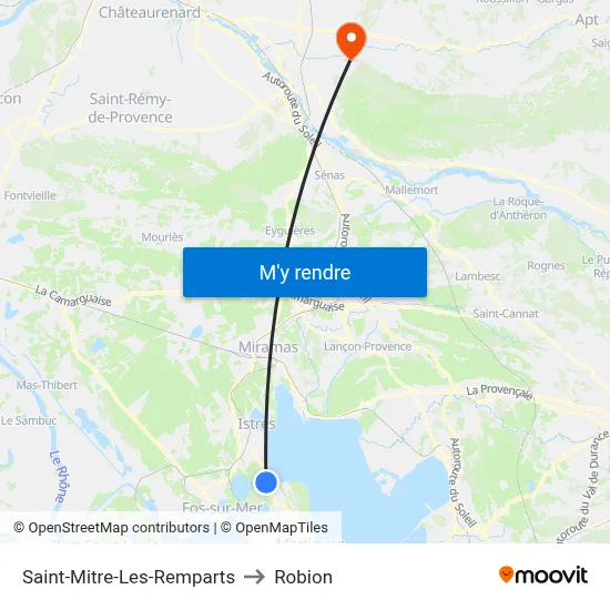 Saint-Mitre-Les-Remparts to Robion map