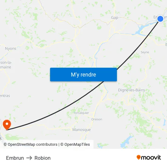 Embrun to Robion map