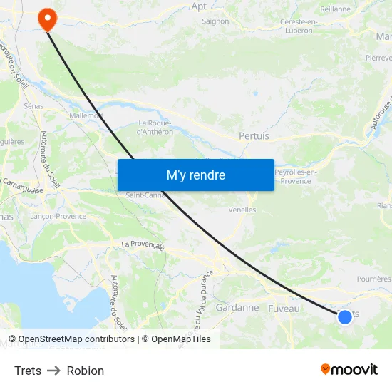 Trets to Robion map