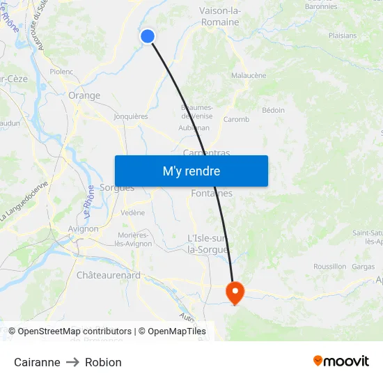 Cairanne to Robion map