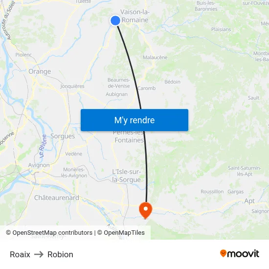 Roaix to Robion map