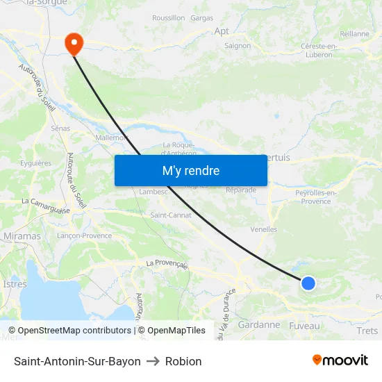 Saint-Antonin-Sur-Bayon to Robion map