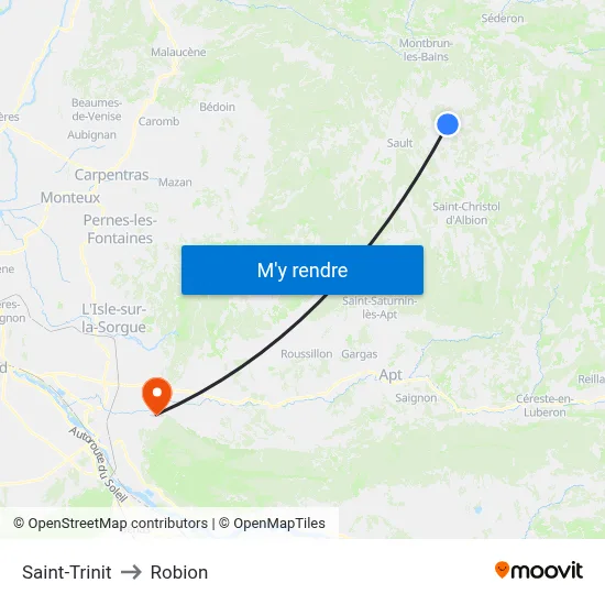 Saint-Trinit to Robion map