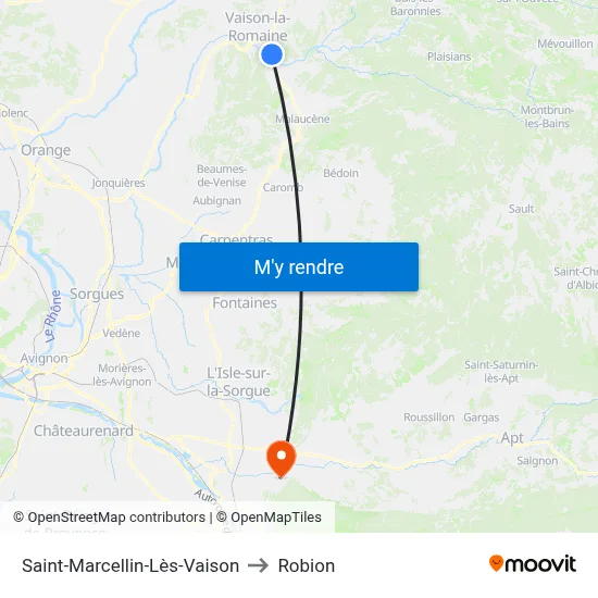 Saint-Marcellin-Lès-Vaison to Robion map