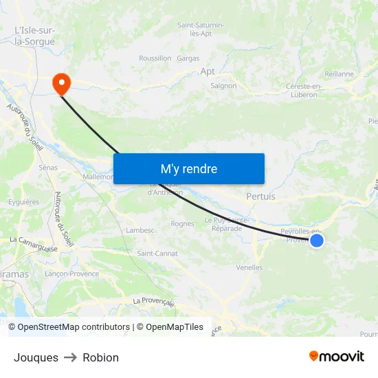 Jouques to Robion map