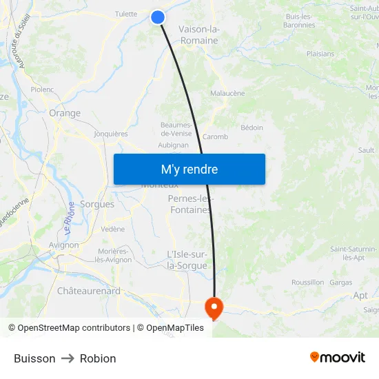 Buisson to Robion map