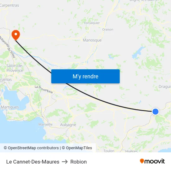Le Cannet-Des-Maures to Robion map