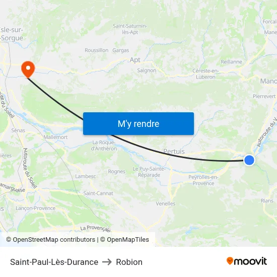 Saint-Paul-Lès-Durance to Robion map