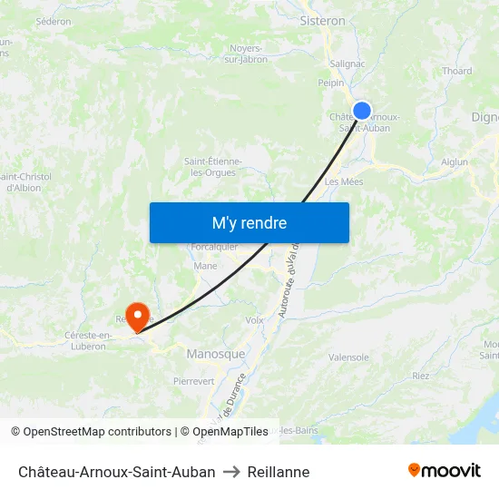 Château-Arnoux-Saint-Auban to Reillanne map