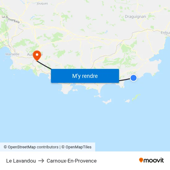 Le Lavandou to Carnoux-En-Provence map