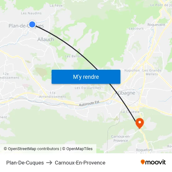 Plan-De-Cuques to Carnoux-En-Provence map