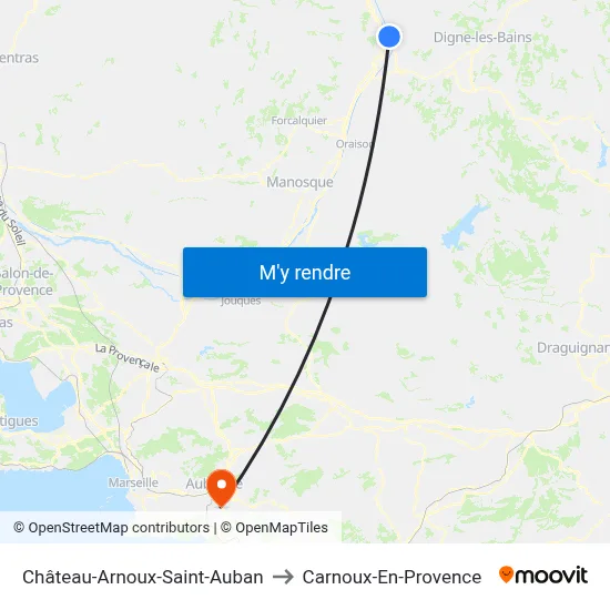 Château-Arnoux-Saint-Auban to Carnoux-En-Provence map