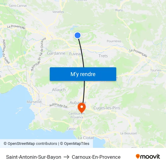 Saint-Antonin-Sur-Bayon to Carnoux-En-Provence map