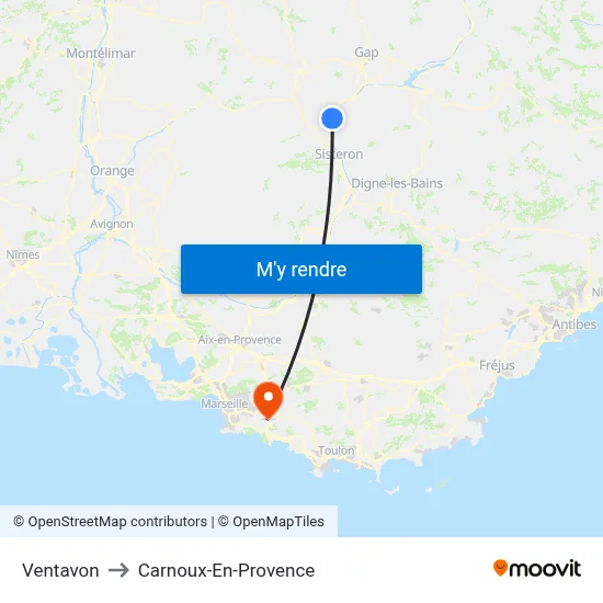 Ventavon to Carnoux-En-Provence map