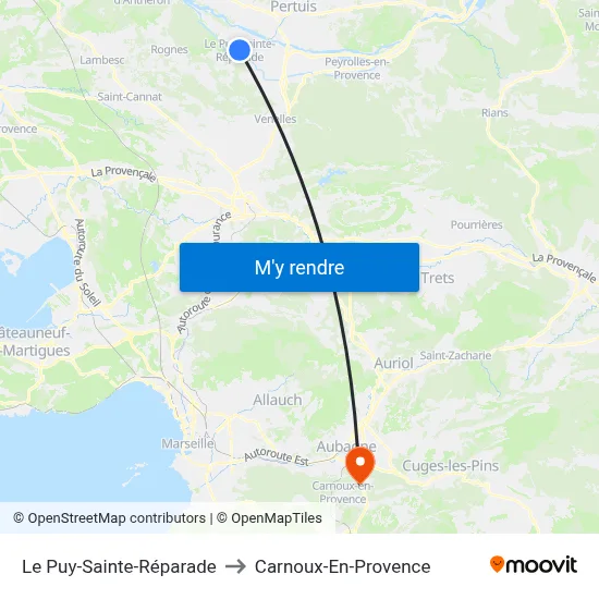 Le Puy-Sainte-Réparade to Carnoux-En-Provence map