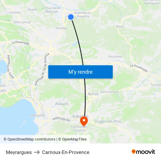 Meyrargues to Carnoux-En-Provence map