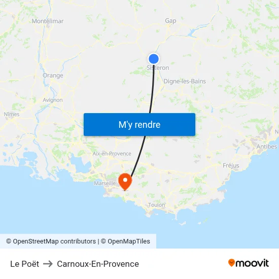 Le Poët to Carnoux-En-Provence map