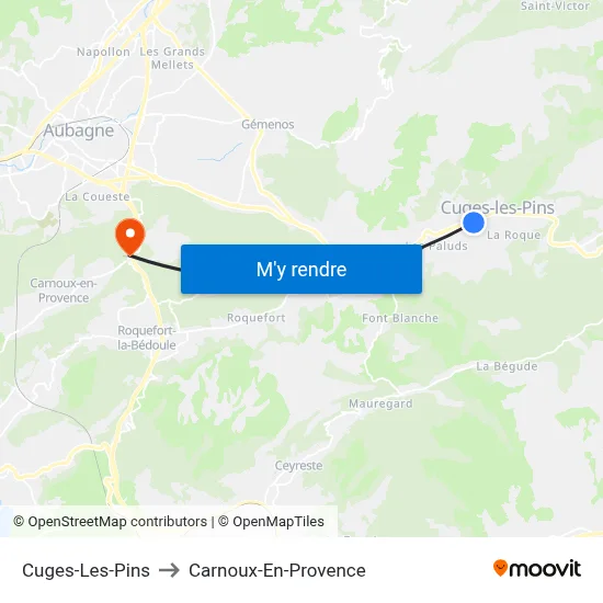 Cuges-Les-Pins to Carnoux-En-Provence map