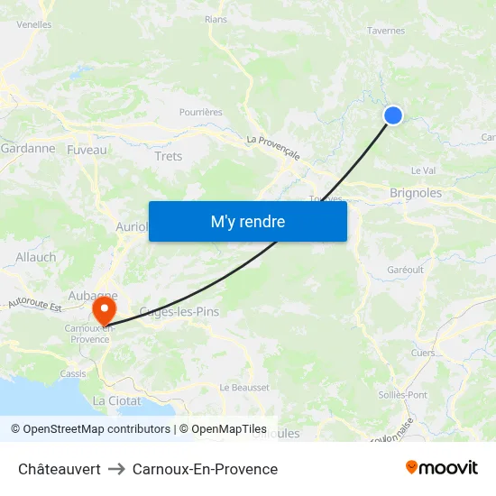 Châteauvert to Carnoux-En-Provence map