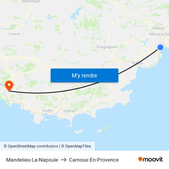 Mandelieu-La-Napoule to Carnoux-En-Provence map