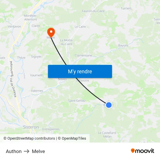 Authon to Melve map