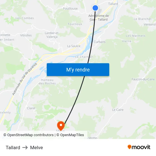 Tallard to Melve map