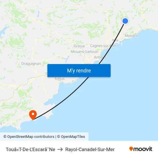 Touã«T-De-L'Escarã¨Ne to Rayol-Canadel-Sur-Mer map