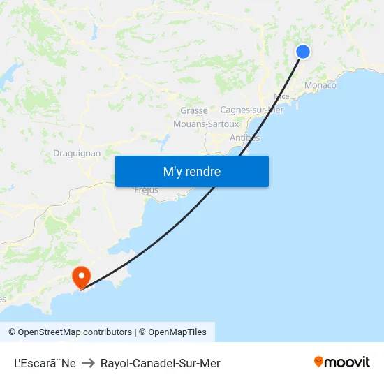 L'Escarã¨Ne to Rayol-Canadel-Sur-Mer map