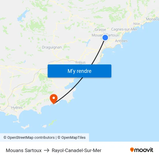 Mouans Sartoux to Rayol-Canadel-Sur-Mer map