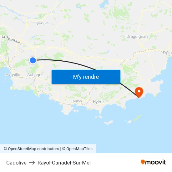 Cadolive to Rayol-Canadel-Sur-Mer map