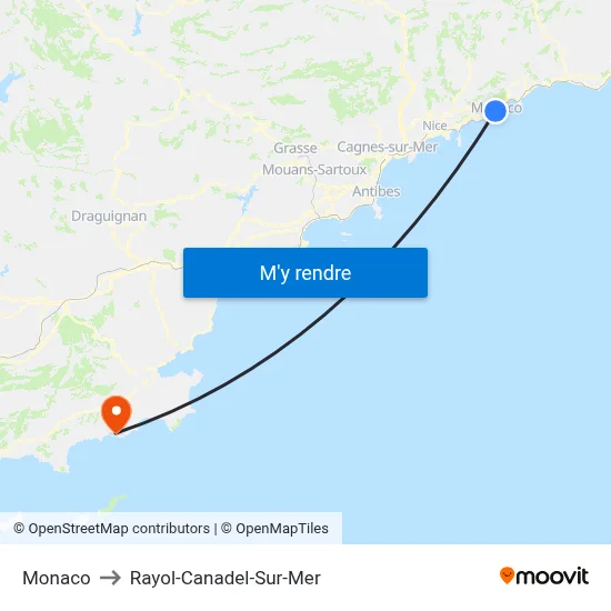 Monaco to Rayol-Canadel-Sur-Mer map