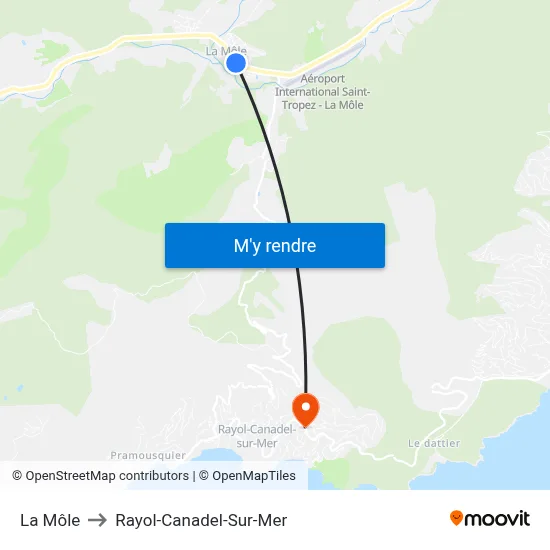 La Môle to Rayol-Canadel-Sur-Mer map
