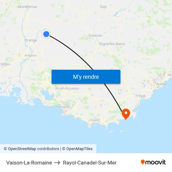 Vaison-La-Romaine to Rayol-Canadel-Sur-Mer map