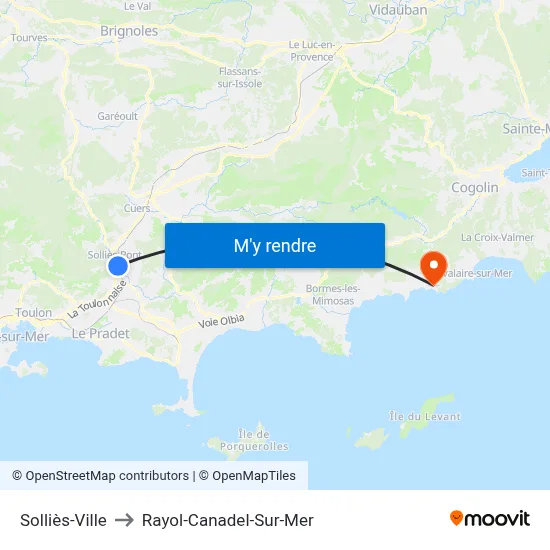 Solliès-Ville to Rayol-Canadel-Sur-Mer map