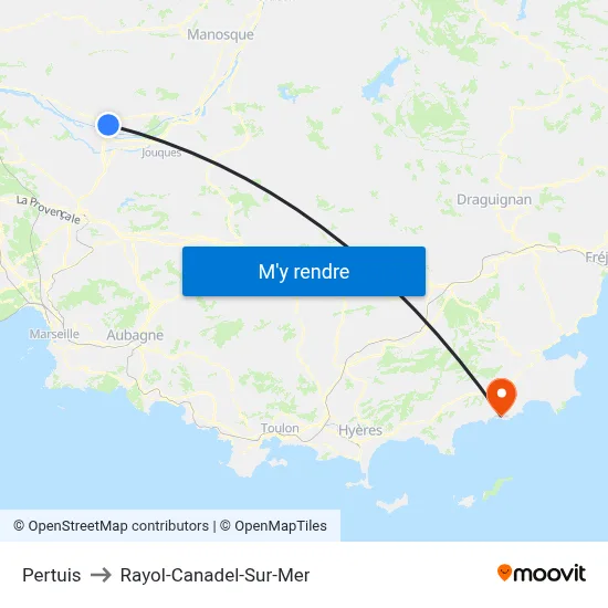 Pertuis to Rayol-Canadel-Sur-Mer map