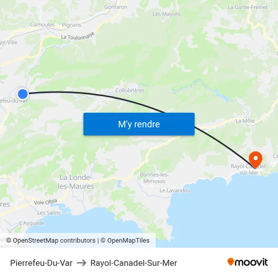 Pierrefeu-Du-Var to Rayol-Canadel-Sur-Mer map