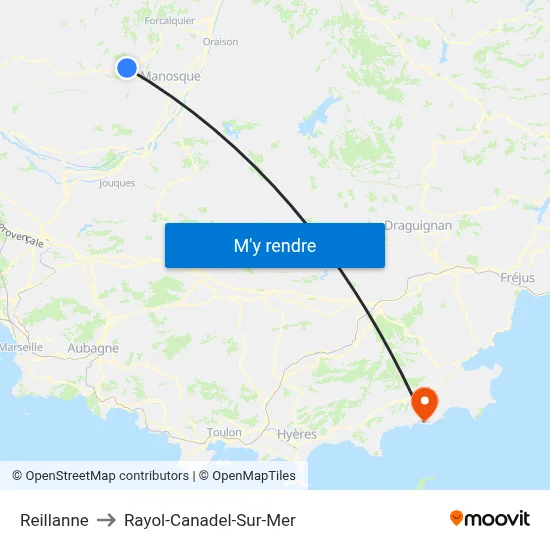 Reillanne to Rayol-Canadel-Sur-Mer map